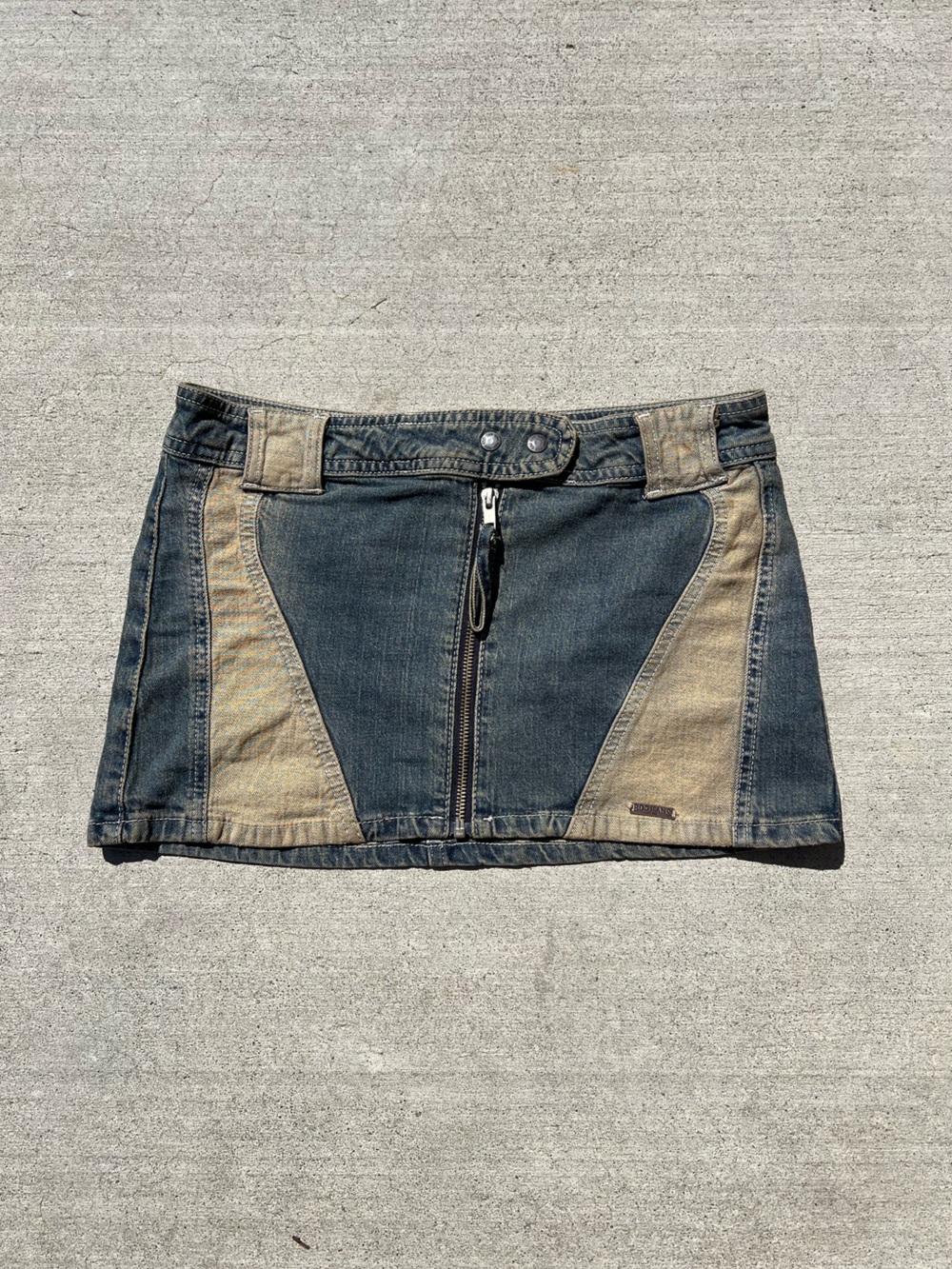 Women Urban Outfitters Two-Tone Denim Micro Skirt